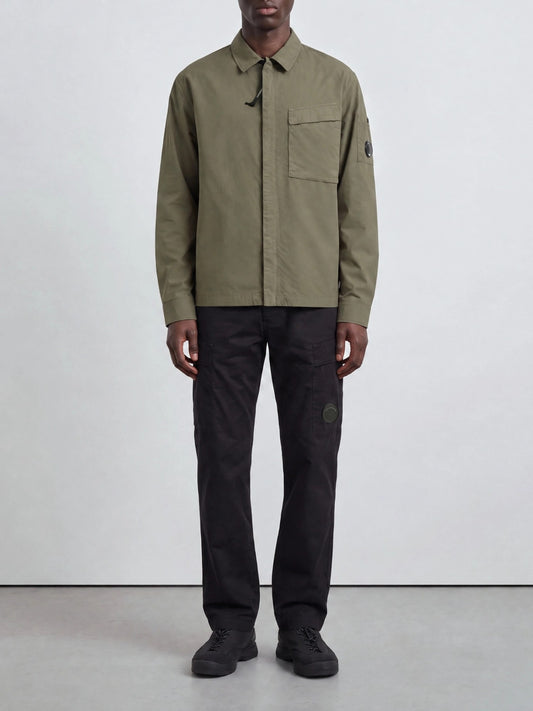 C.P. Company Overshirt Jacket with Logo Green