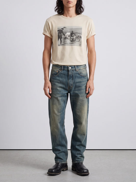 RRL by Ralph Lauren Printed crew-neck T-shirt Beige