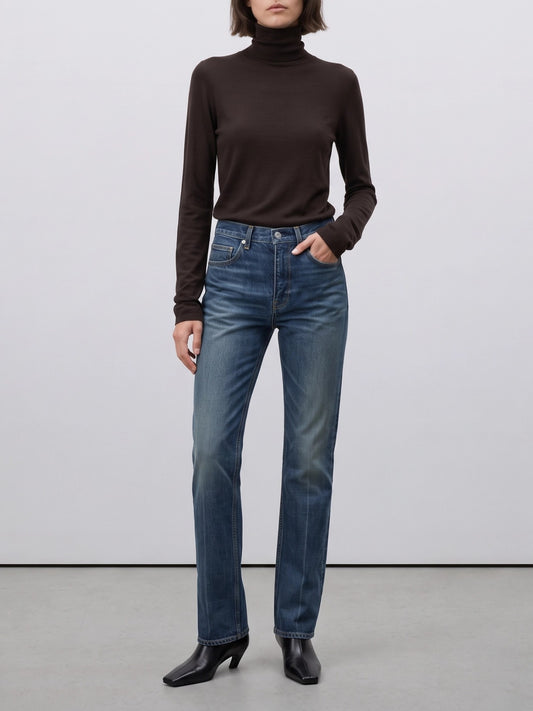Toteme "Classic" Straight-Leg Jeans Blue