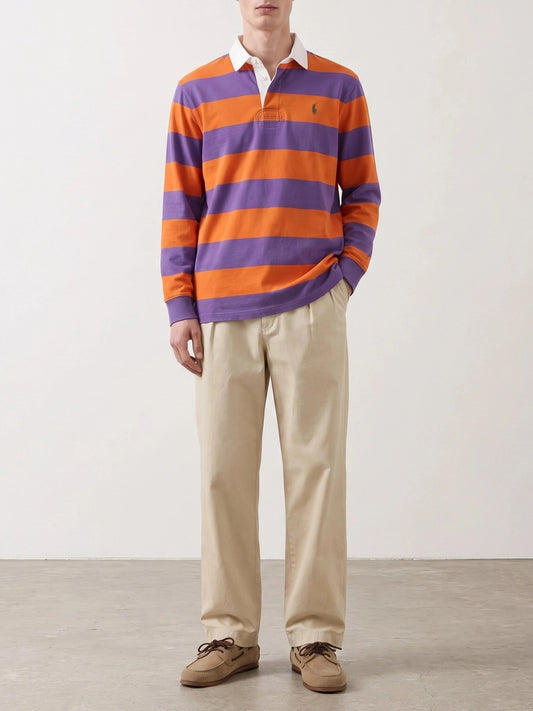 Polo Ralph Lauren "Rugby" Button-Down Polo Shirt Purple