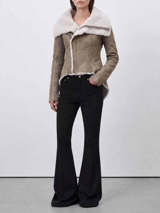 Rick Owens "Naska" Shearling Jacket Grey
