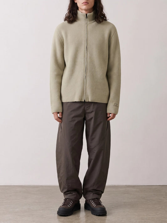 C.P. Company Zip-up sweater in bouclé wool White