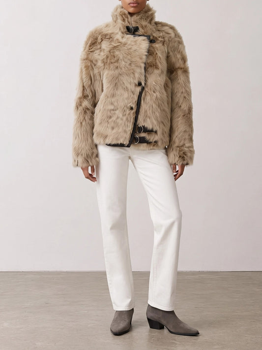 Isabel Marant "Roama" Shearling Jacket Beige