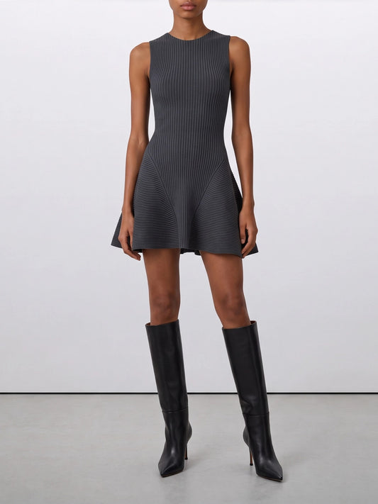 Alaïa "Skater" Short Dress Grey