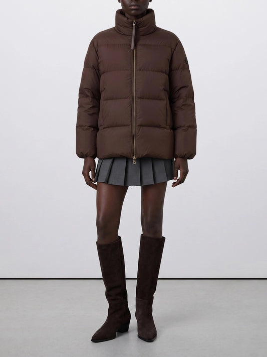 Moncler "Vivantesse" Short Down Jacket Brown
