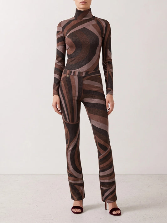 Pucci "Iride" Casual Pants Bordeaux