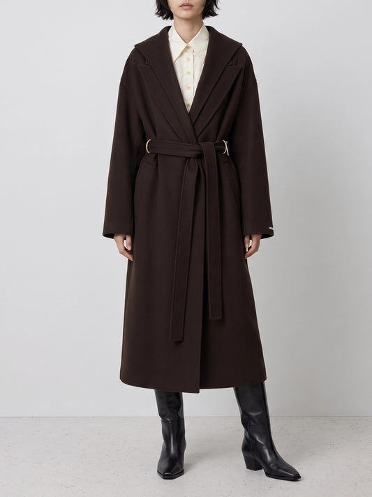 Max Mara Sportmax Long coat in pure wool Brown