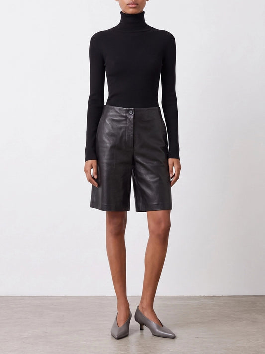 Max Mara Wool jersey turtleneck sweater Black