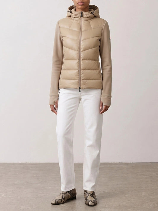 Moncler Grenoble Padded Zip-Up Sweatshirt Beige