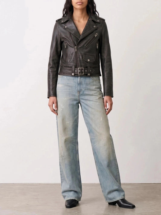 Golden Goose "Chiodo Destiny" Leather jacket Black