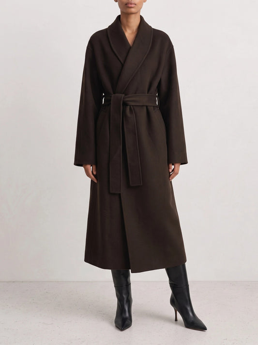 Almada Label "Mara" Long Coat Brown