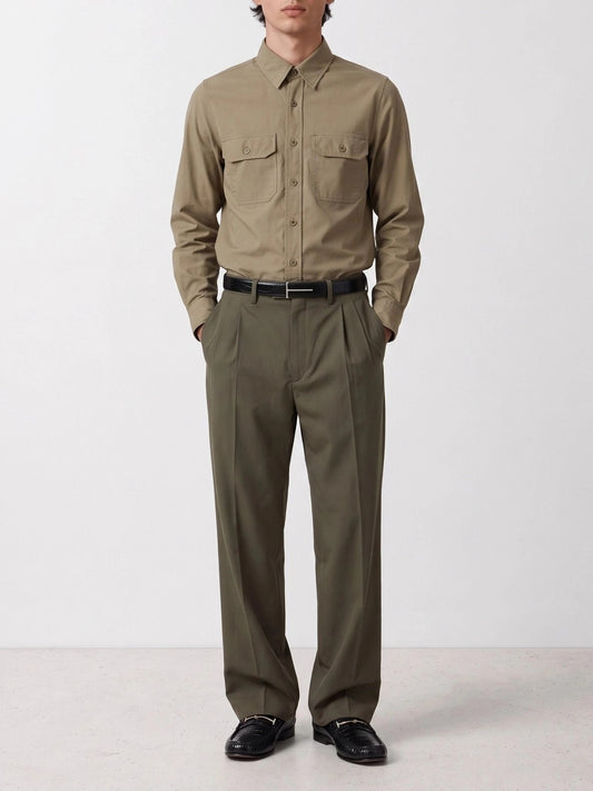 Tom Ford "Military" Casual Shirt Beige