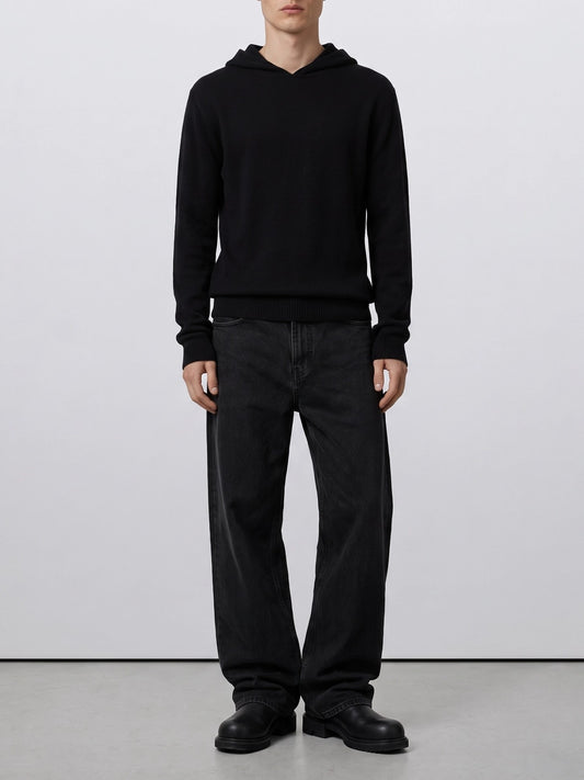 Rick Owens "Hooded Pull" Hooded Sweater Black