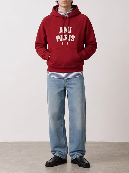 Ami Paris "Ami Paris" Hoodie Red