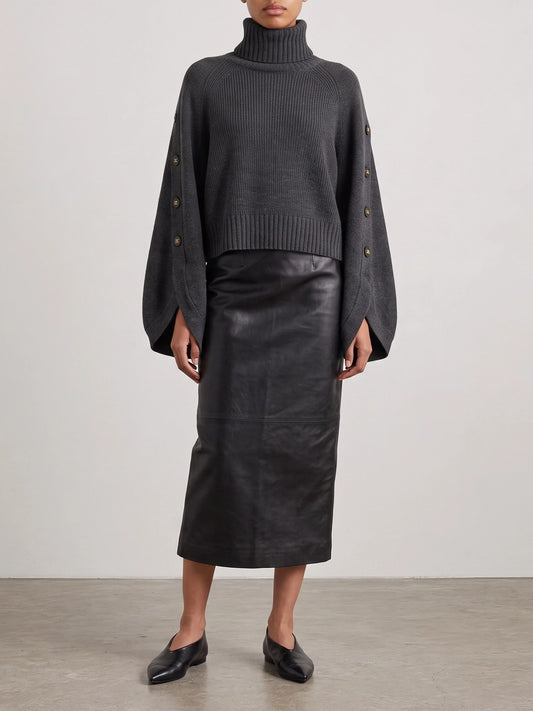 Zimmermann "Valiant" Turtleneck Sweater Grey
