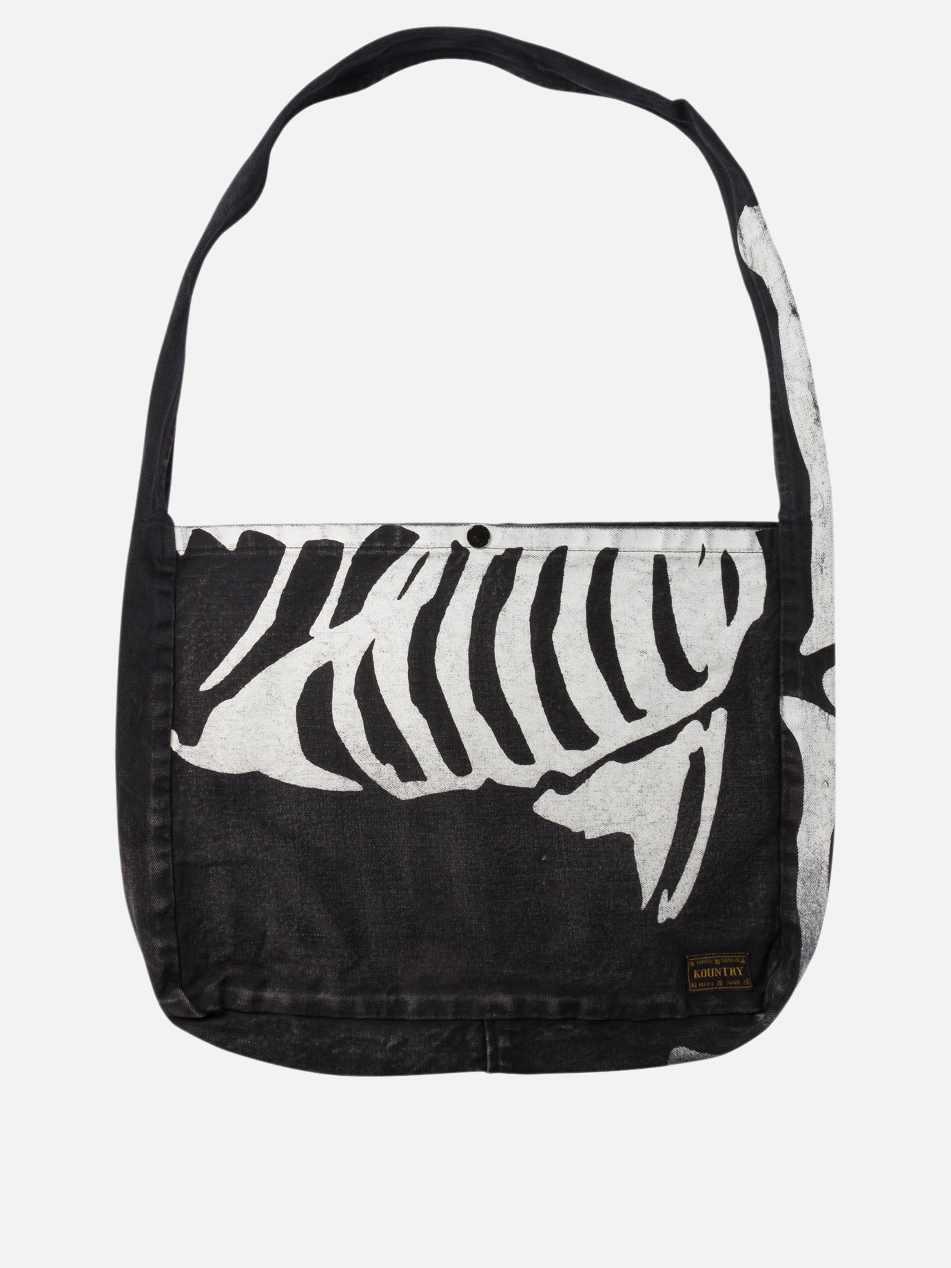 Kapital Skeleton-print Denim Shoulder Bag In Black | ModeSens