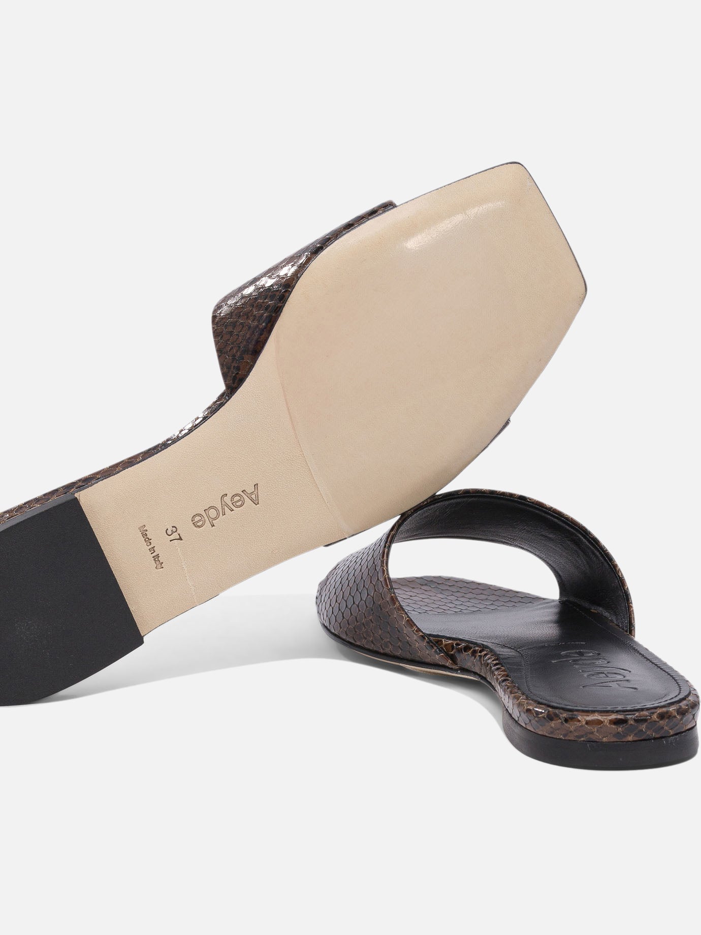 Flat sandals 100% goat leather - 100% cow leather Brown - Aeyde Women | PDP | VIETTI Online Store | Zoom-Modal_5