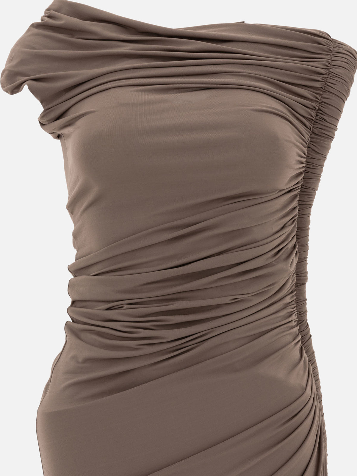 Alaïa Draped midi dress Brown