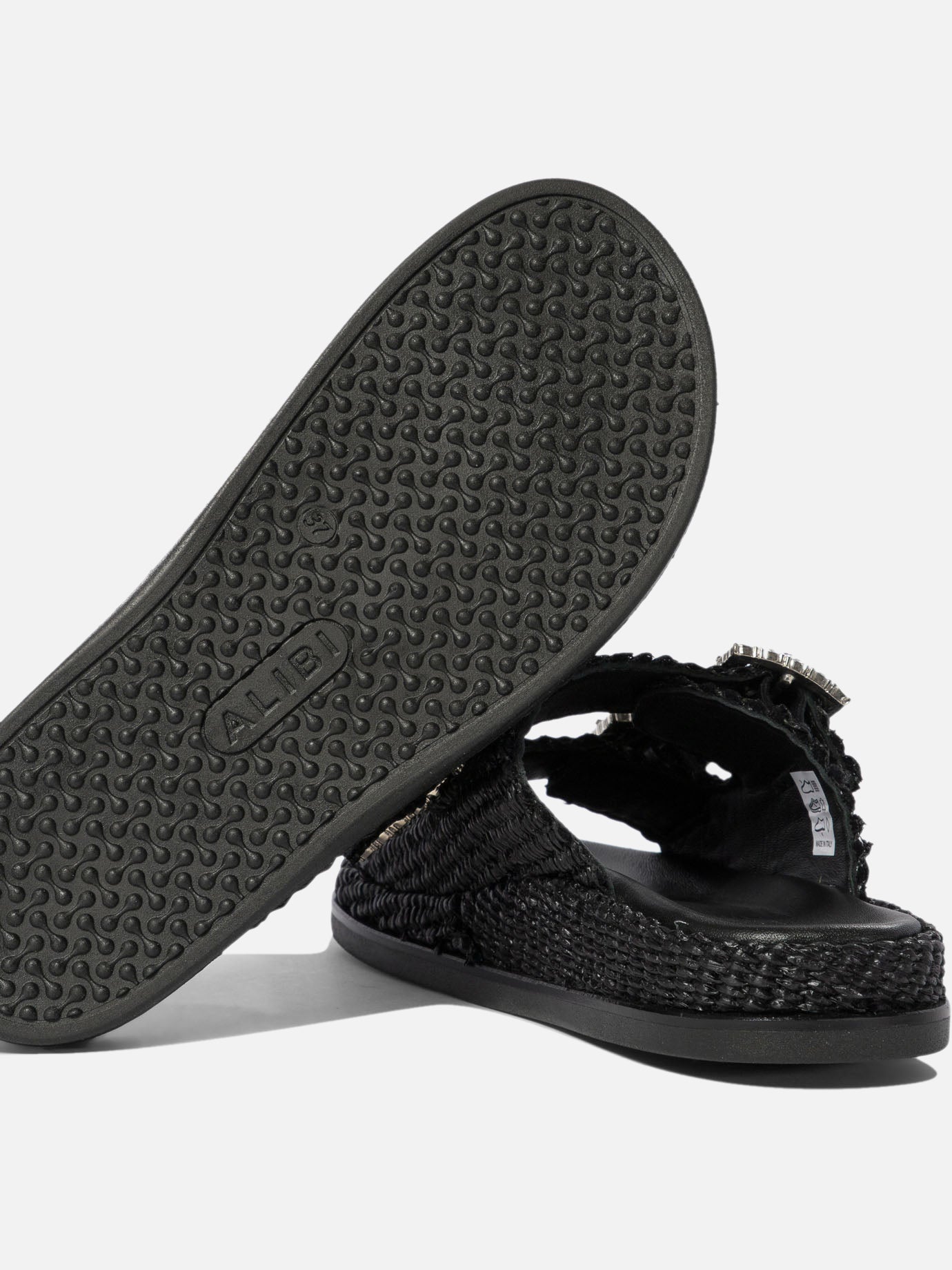 Flat sandals 100% rafia - 100% rubber Black - Alibi Women | PDP | VIETTI Online Store | Zoom-Modal_5
