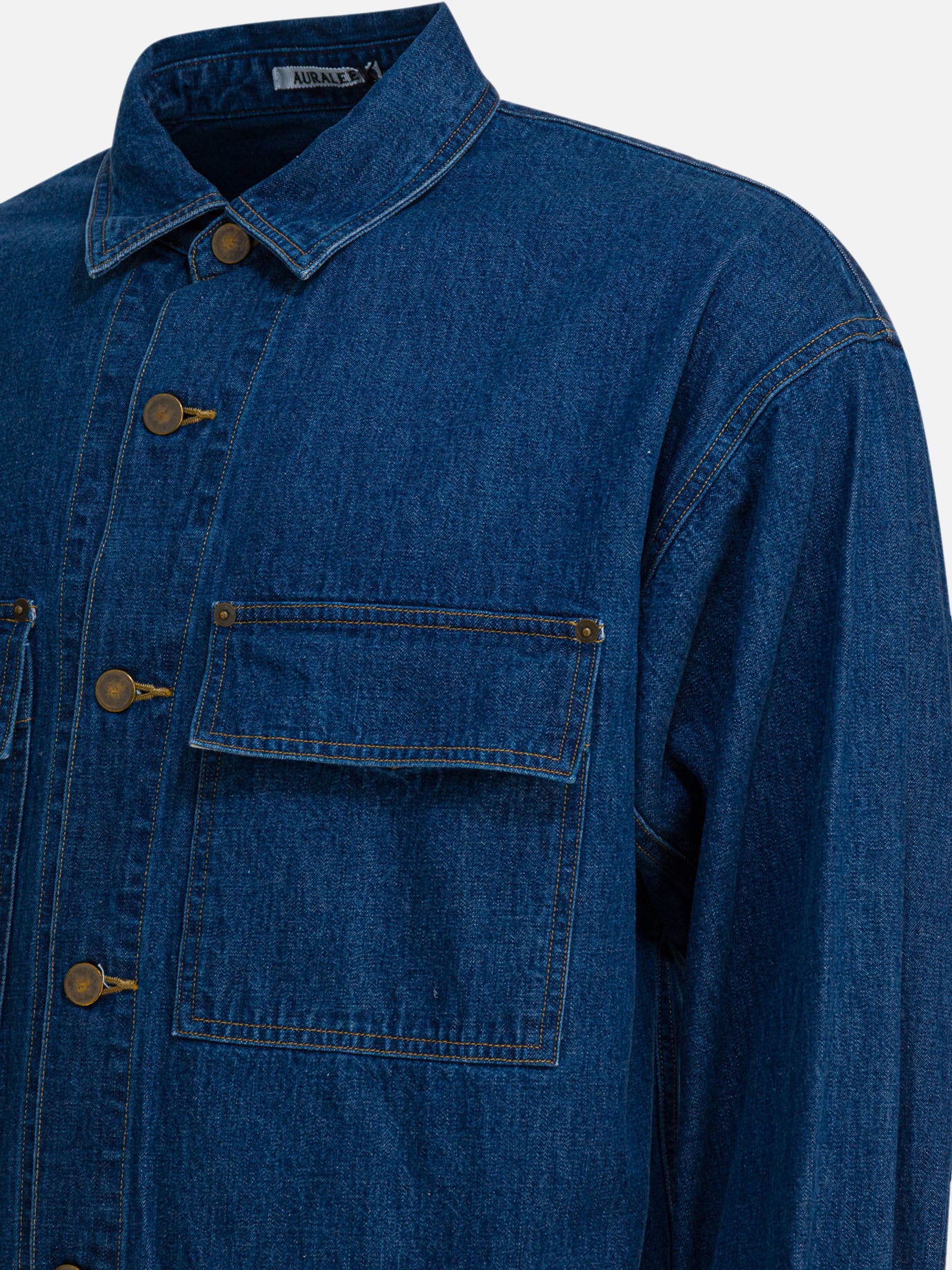 Casual shirts Solid colour Blue - Auralee Men | PDP | VIETTI Online Store | Zoom-Modal_4