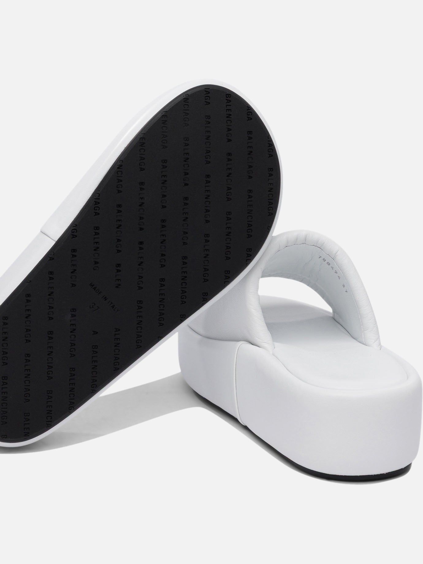 Flat sandals 100% lamb leather - 100% rubber White - Balenciaga Women | PDP | VIETTI Online Store | Zoom-Modal_5