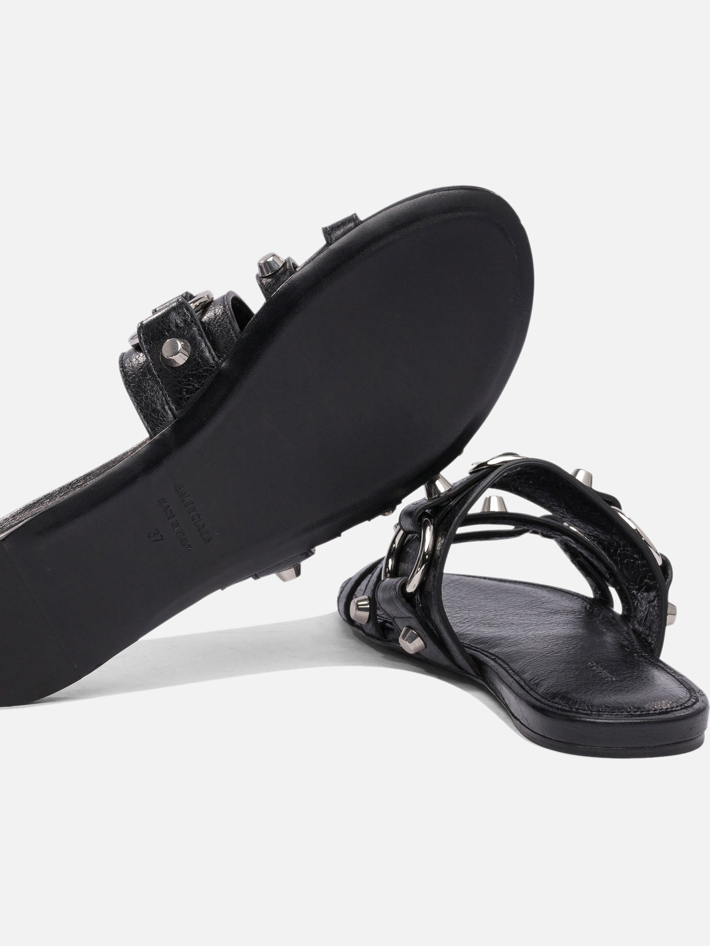 Flat sandals 100% lamb leather - 100% leather Black - Balenciaga Women | PDP | VIETTI Online Store | Zoom-Modal_5