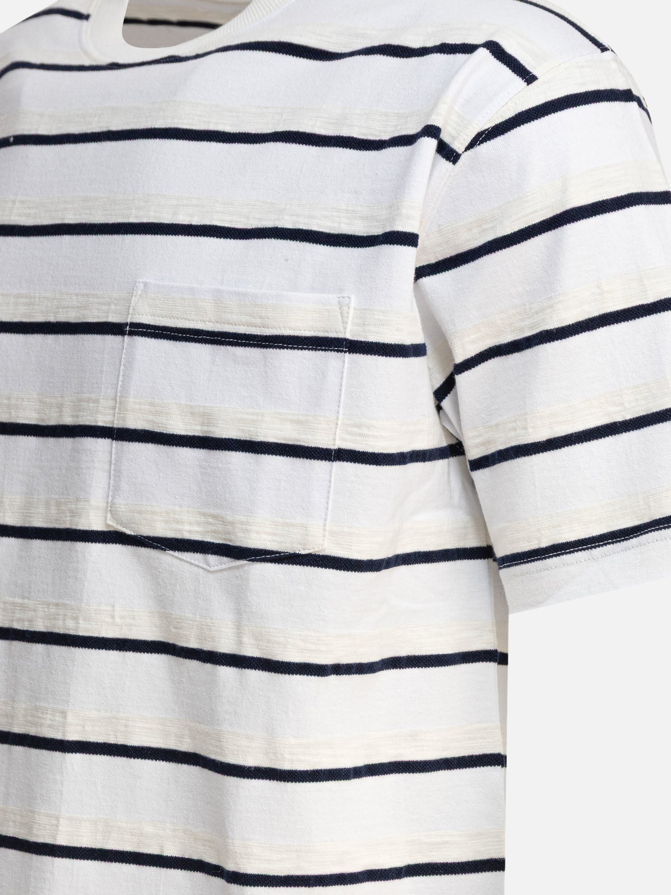 Crewneck t-shirts Striped White - Beams Plus Men | PDP | VIETTI Online Store | Zoom-Modal_4