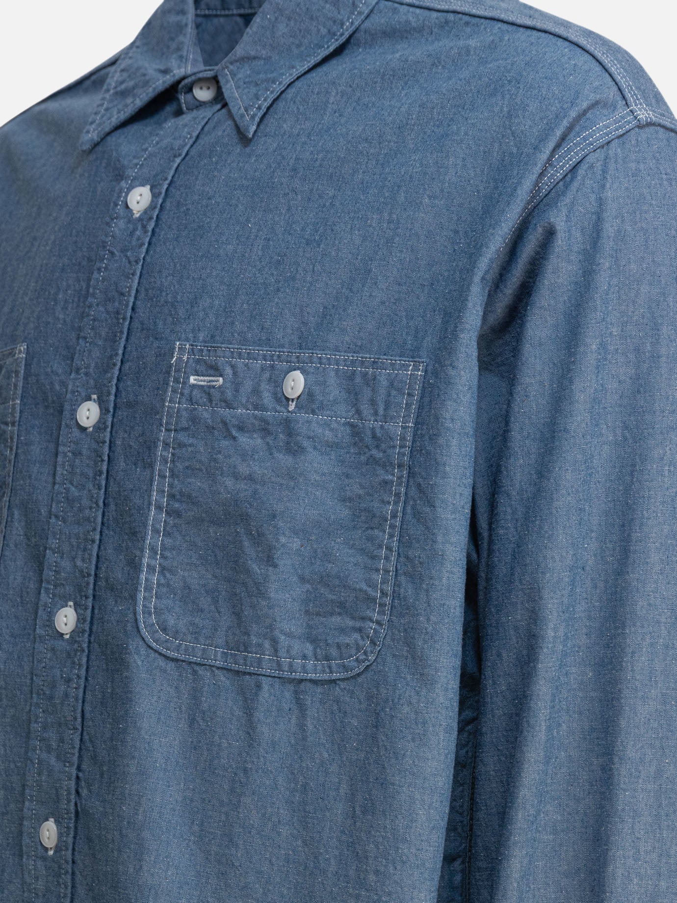 Casual shirts Solid colour Blue - Beams Plus Men | PDP | VIETTI Online Store | Zoom-Modal_4