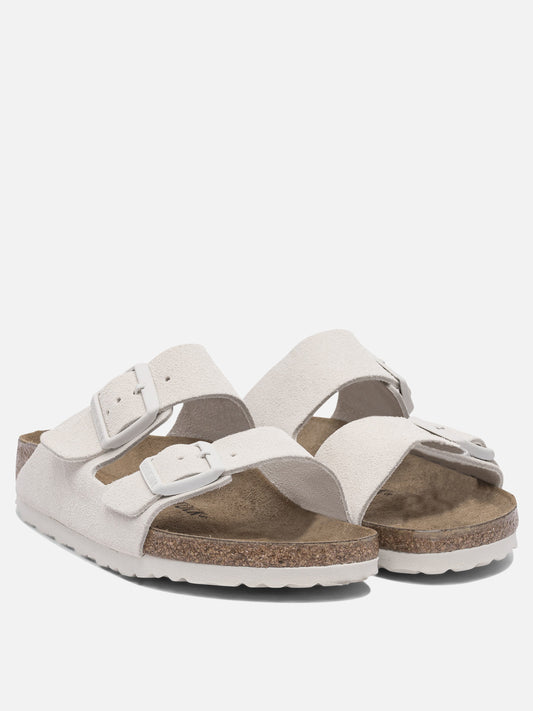 Flat sandals 100% suede - 100% rubber White - Birkenstock Women | PLP | VIETTI Online Store | 2