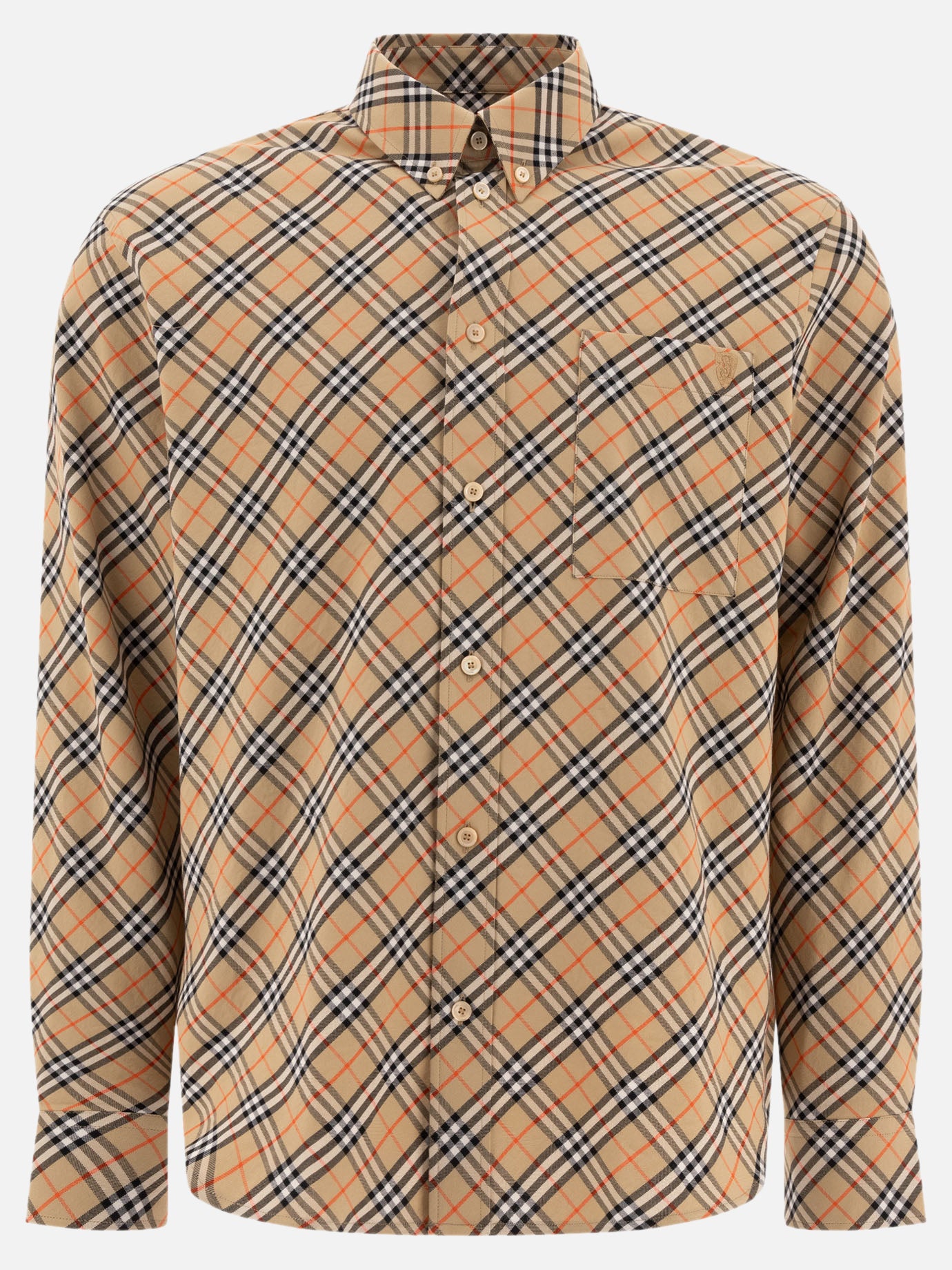 Burberry Cotton Check Shirt Beige Men VIETTI Online Store