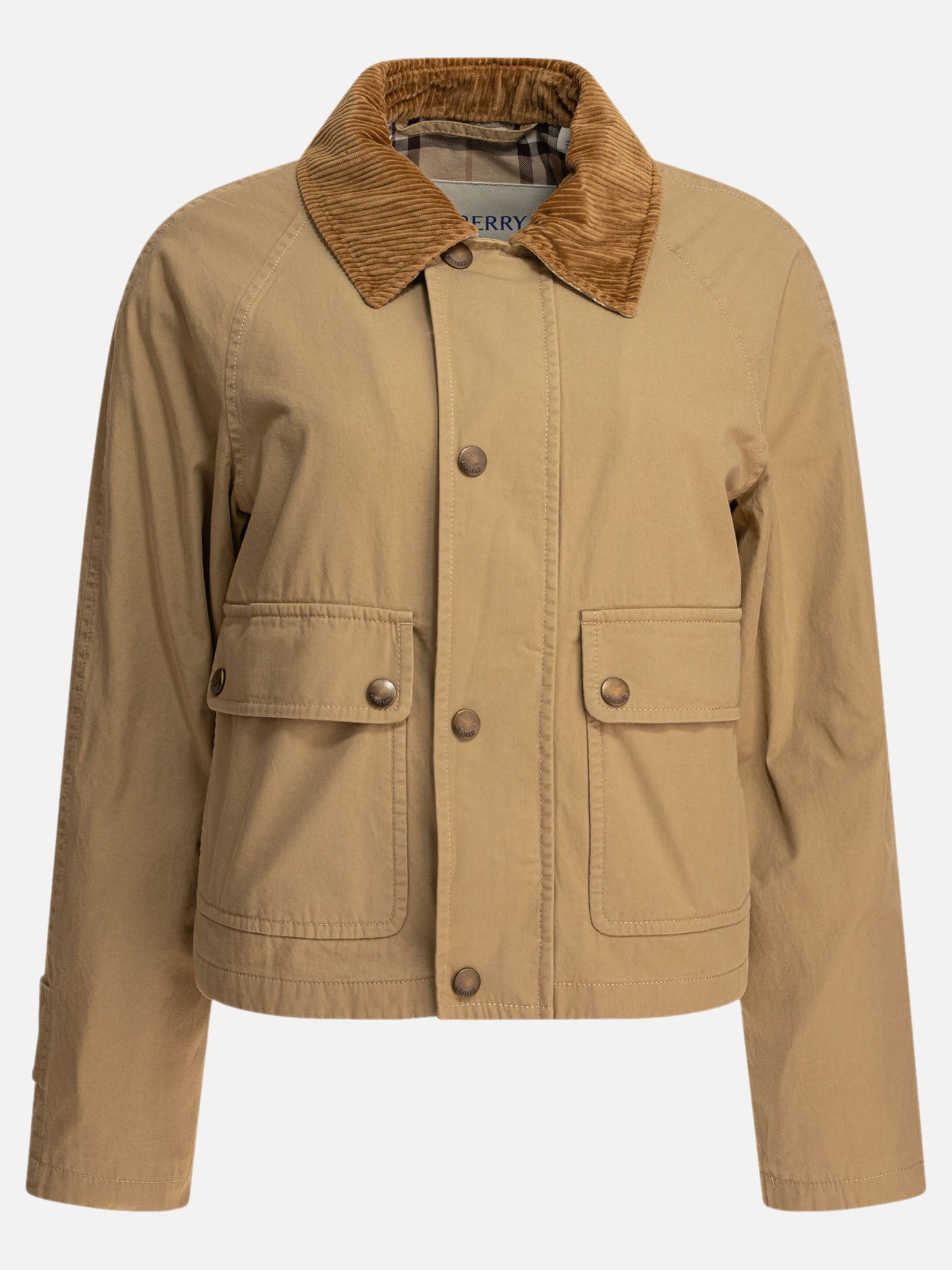 Burberry Giacca cropped in cotone Beige Donna VIETTI Online Store