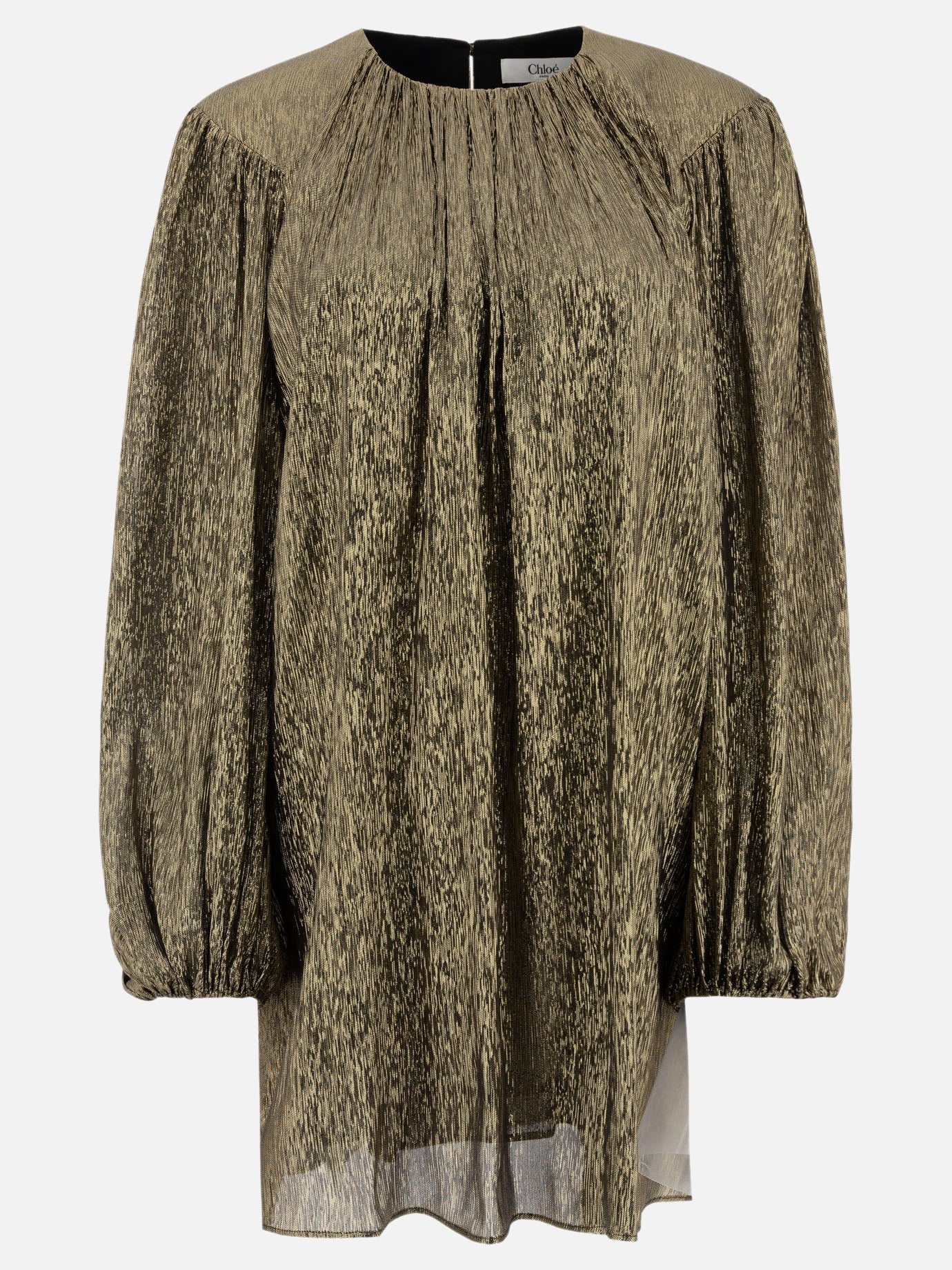 Chlo Silk flared dress Gold - Women | VIETTI Online Store Chlo Silk flared dress Gold - Women | VIETTI Online Store