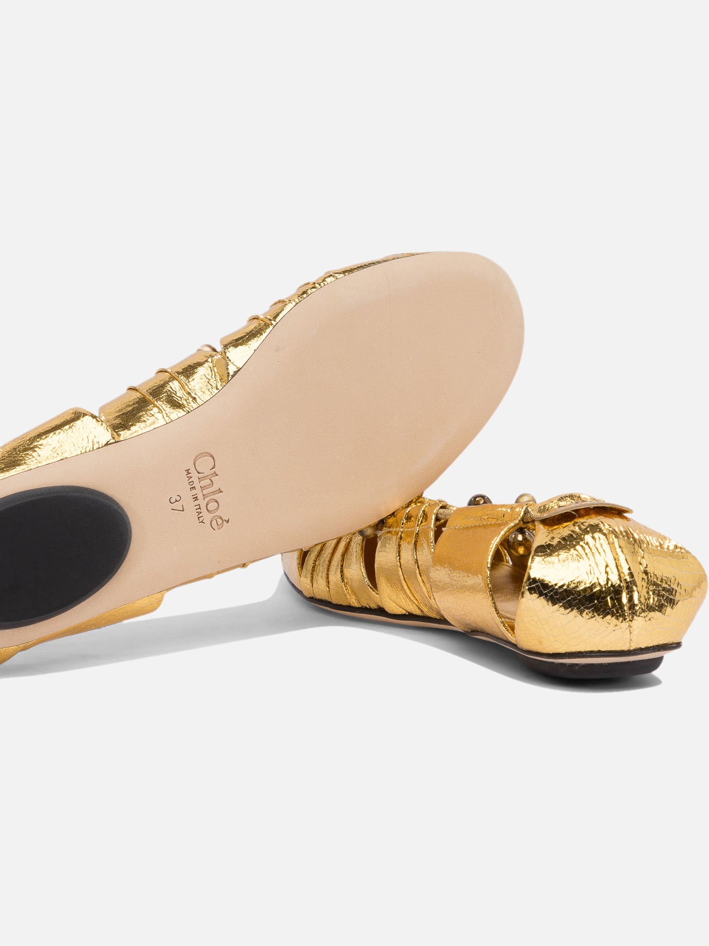Classic ballet flats 100% sheep leather - 100% cow leather Gold - Chloé Women | PDP | VIETTI Online Store | Zoom-Modal_5