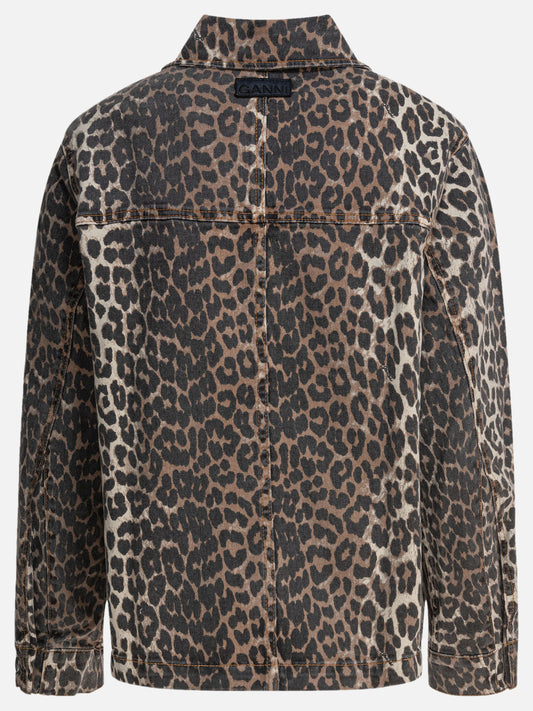 Denim jackets Animal print Brown - Ganni Women | PLP | VIETTI Online Store | 2