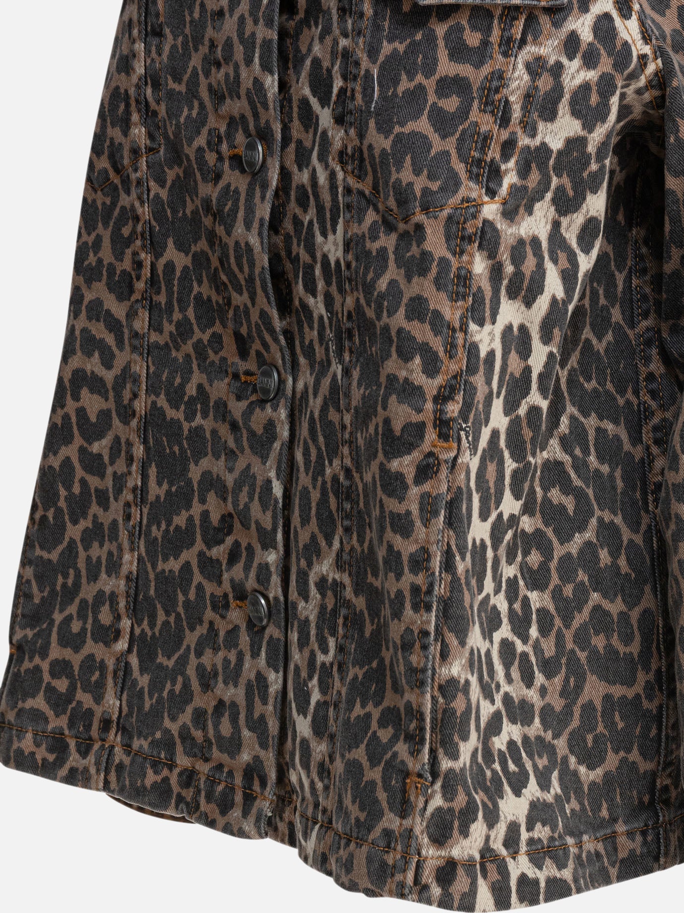 Denim jackets Animal print Brown - Ganni Women | PDP | VIETTI Online Store | Zoom-Modal_4