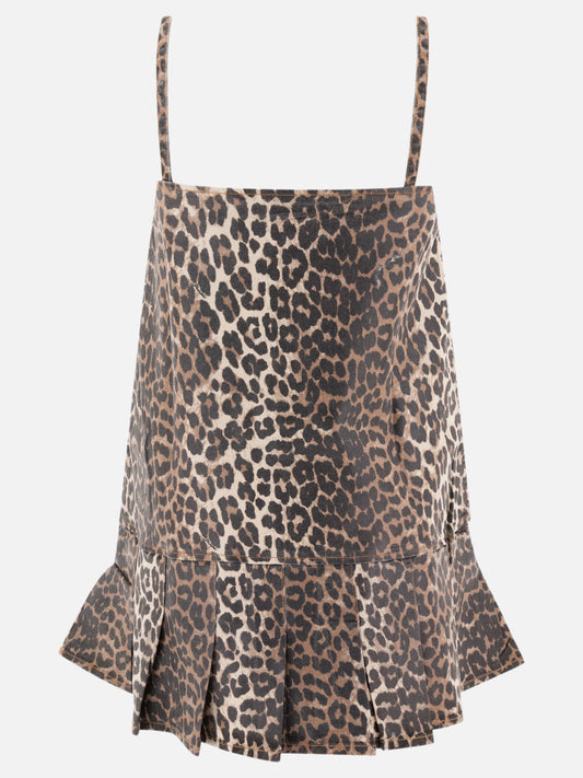 Mini dresses Animal print Brown - Ganni Women | PLP | VIETTI Online Store | 2