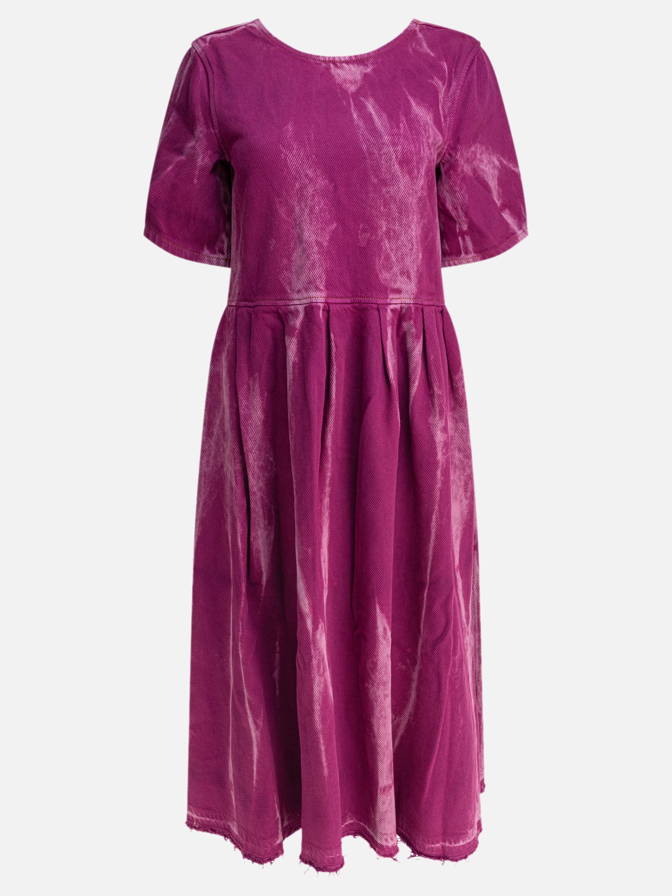 ganni midi dress Ganni Denim midi dress with open back Purple - Women