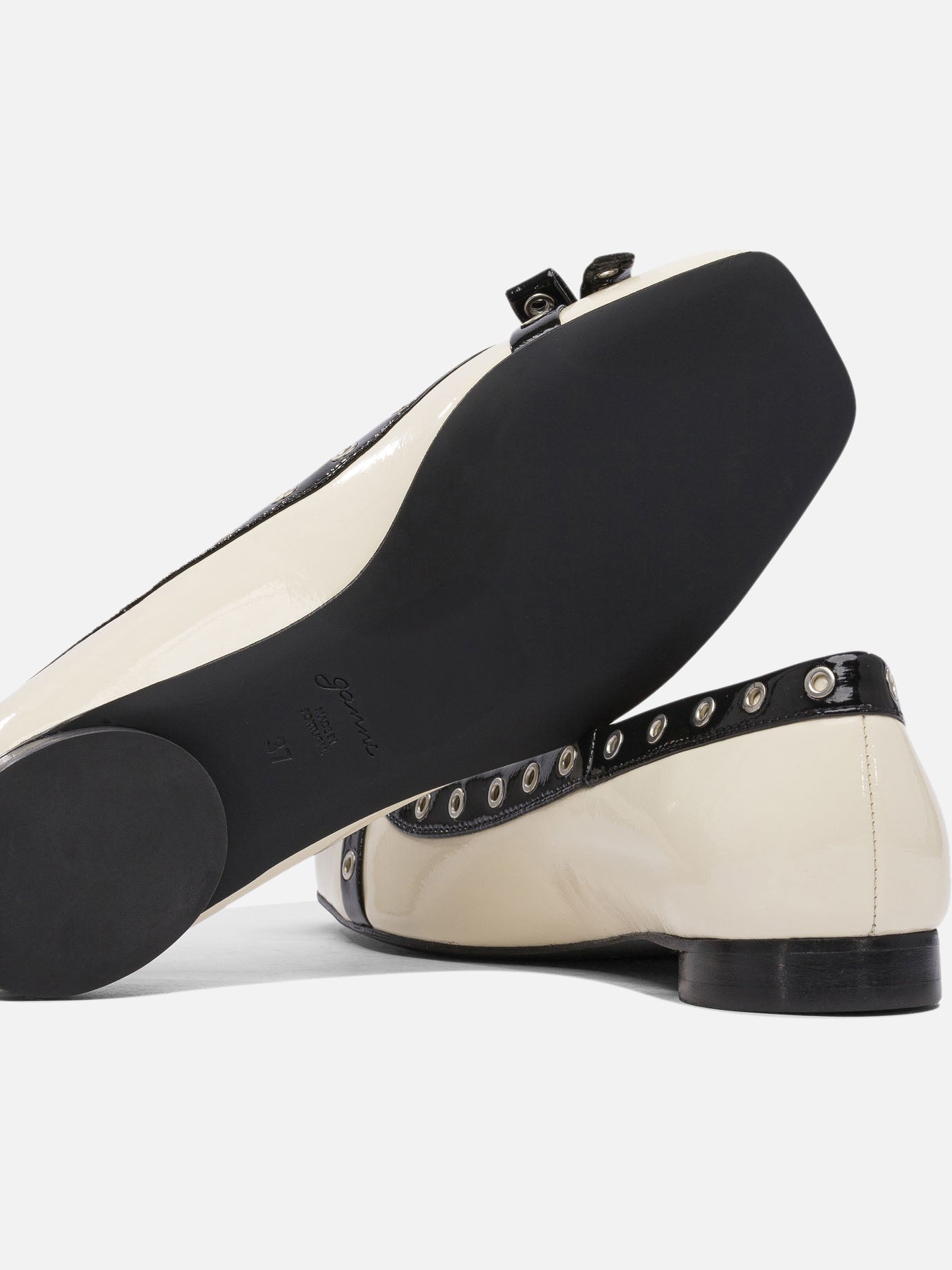 Classic ballet flats 56% Polyurethane 44% Recycled Cotton White - Ganni Women | PDP | VIETTI Online Store | Zoom-Modal_5