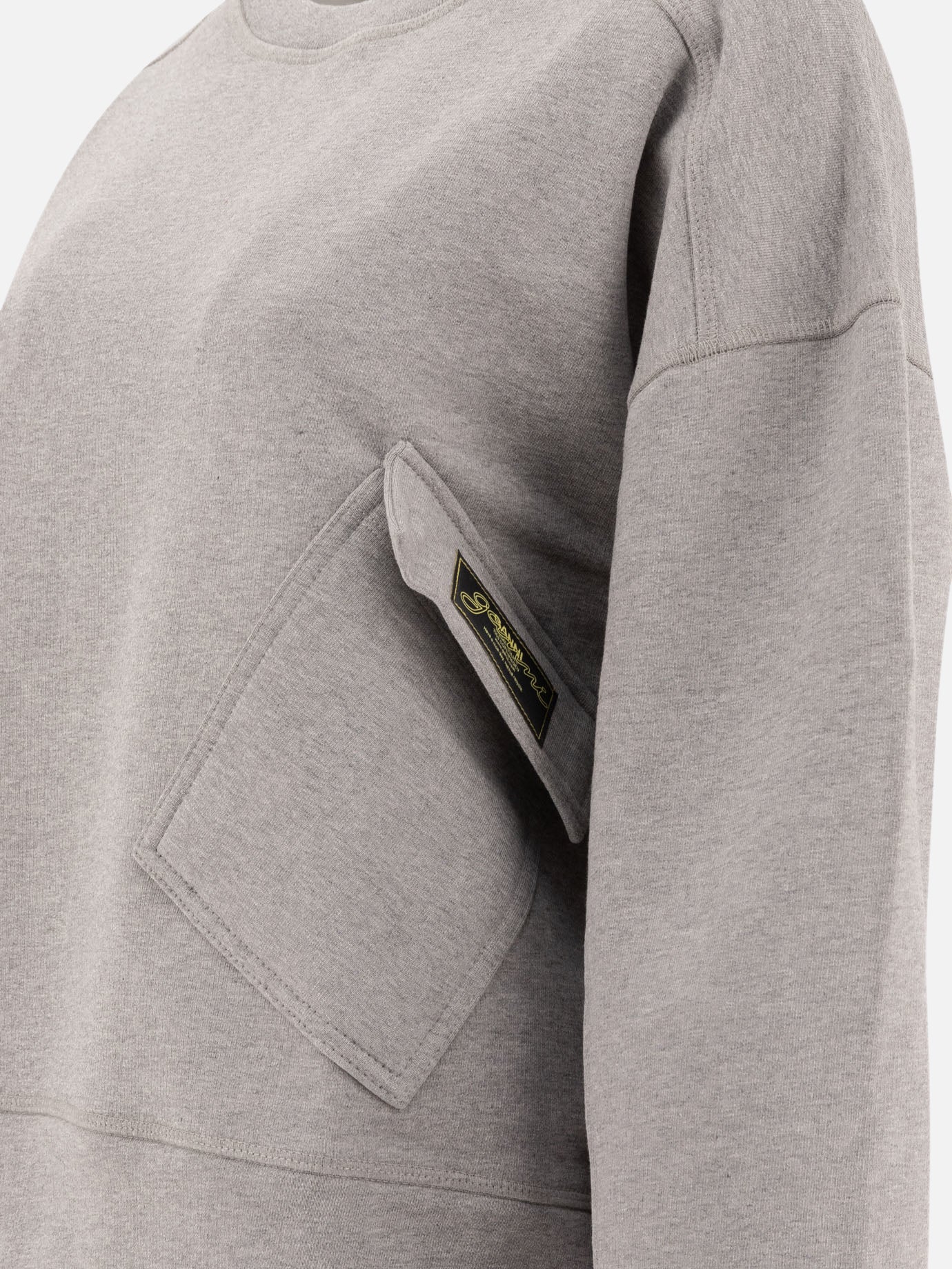 Ganni Felpa con tasche asimmetriche Grigio - VIETTI