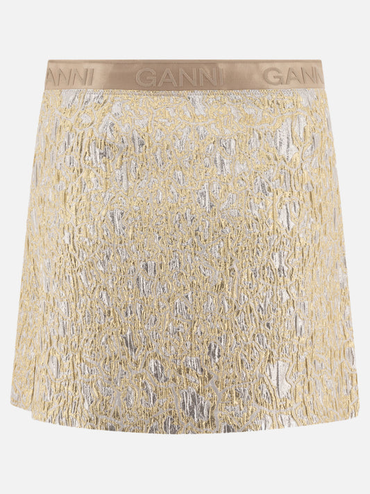 Miniskirts Logo Gold - Ganni Women | PLP | VIETTI Online Store | 2