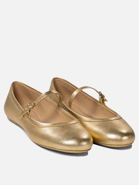 Mary Jane ballet flats 100% calf leather - 100% rubber Gold - Gianvito Rossi Women | PLP | VIETTI Online Store | 2