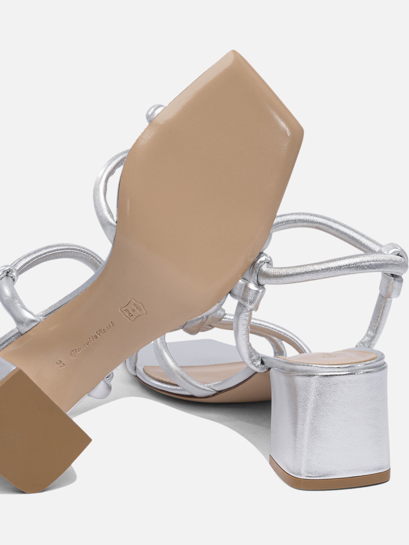 Sandali con tacco 100% leather - 100% leather Argento - Gianvito Rossi Donna | PDP | VIETTI Online Store | Zoom-Modal_5