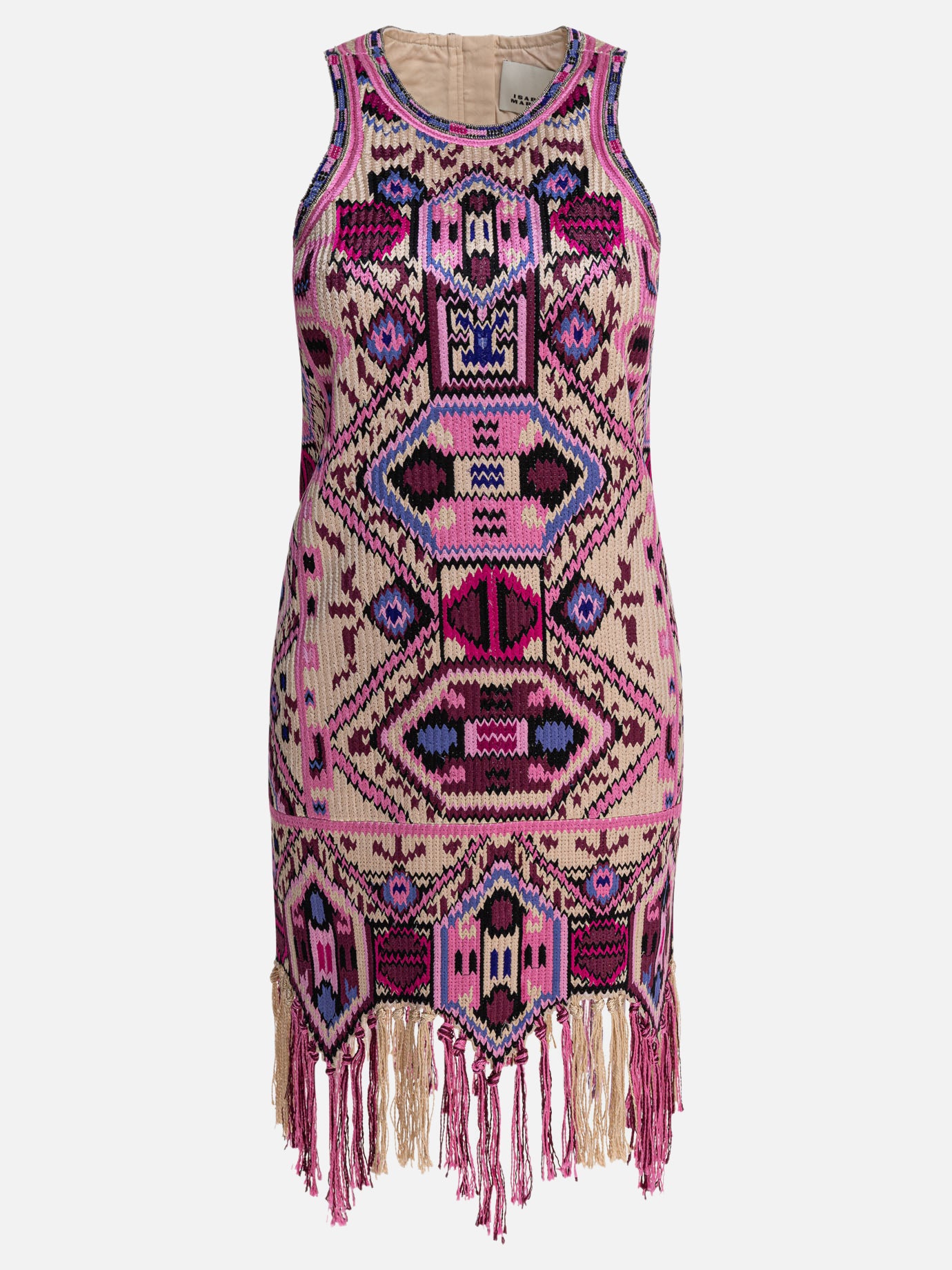 Isabel Marant Embroidered dress with bangs Pink - Women | VIETTI Online Store Isabel Marant Embroidered dress with bangs Pink - Women | VIETTI Online Store