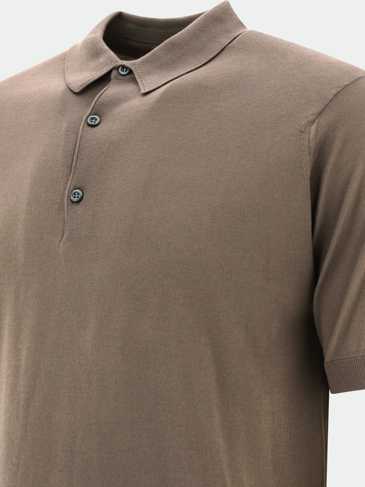 Polo shirts with buttons Solid colour Brown - John Smedley Men | PDP | VIETTI Online Store | Zoom-Modal_4