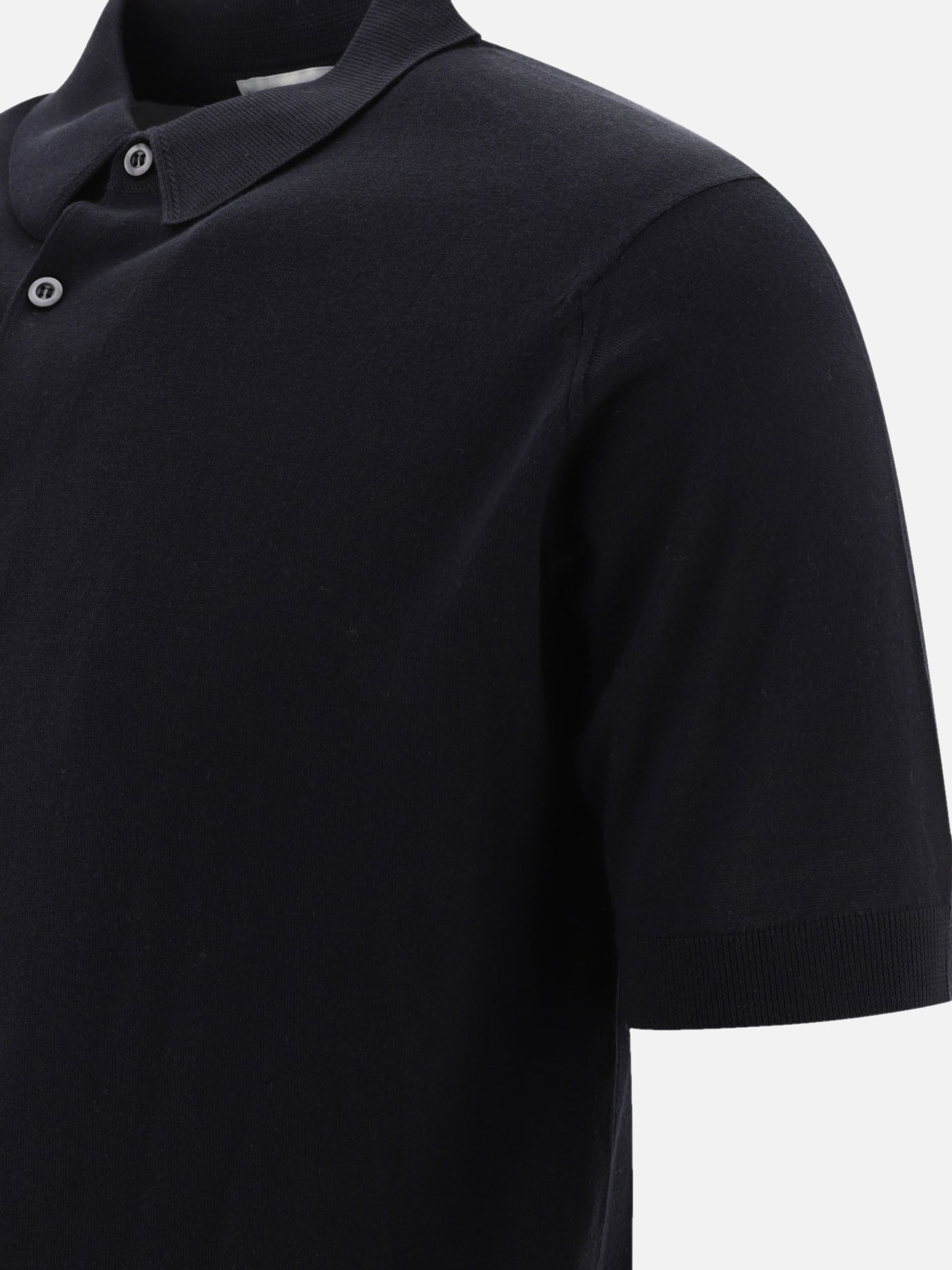 Polo shirts with buttons Solid colour Black - John Smedley Men | PDP | VIETTI Online Store | Zoom-Modal_4