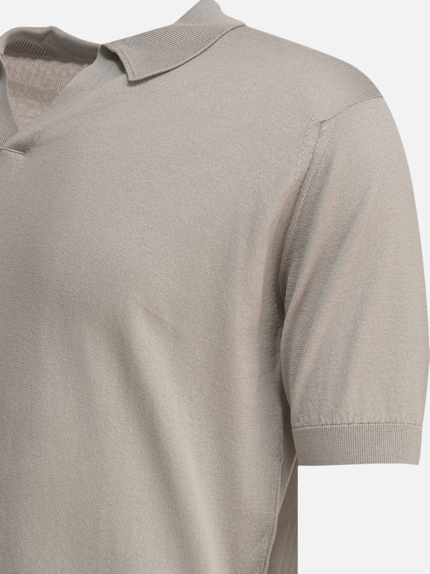 Polo shirts without buttons Solid colour Grey - John Smedley Men | PDP | VIETTI Online Store | Zoom-Modal_4