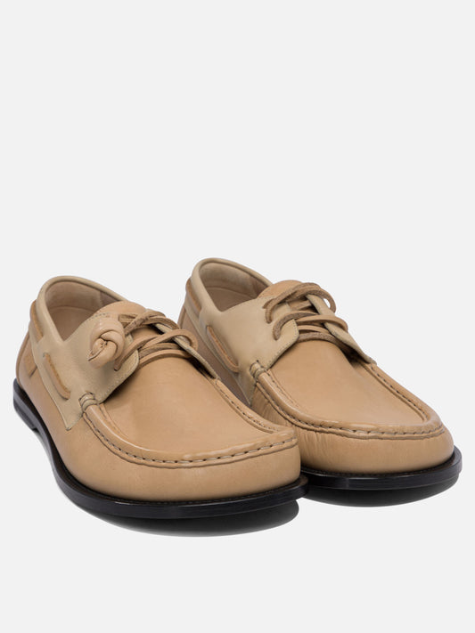 Laced loafers 100% leather - 80% leather 20% rubber Beige - Loewe Men | PDP | VIETTI Online Store | 2
