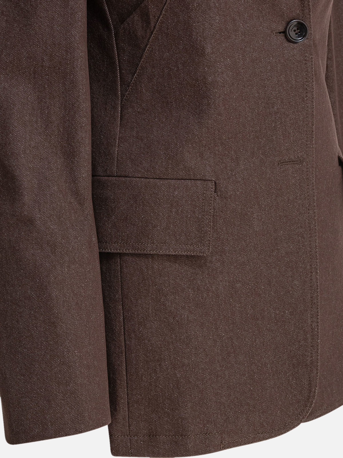 Max Mara Denim-effect cotton blazer Brown
