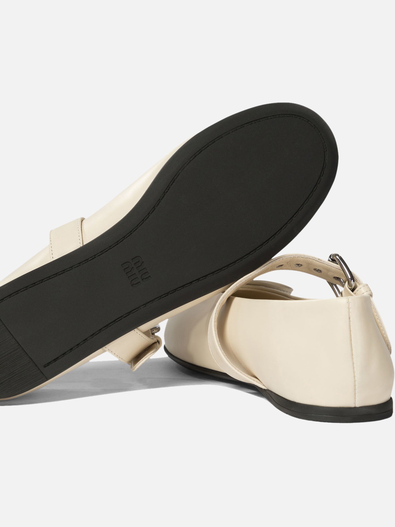 Mary Jane ballet flats 100% calf leather - 100% leather White - Miu Miu Women | PDP | VIETTI Online Store | Zoom-Modal_5