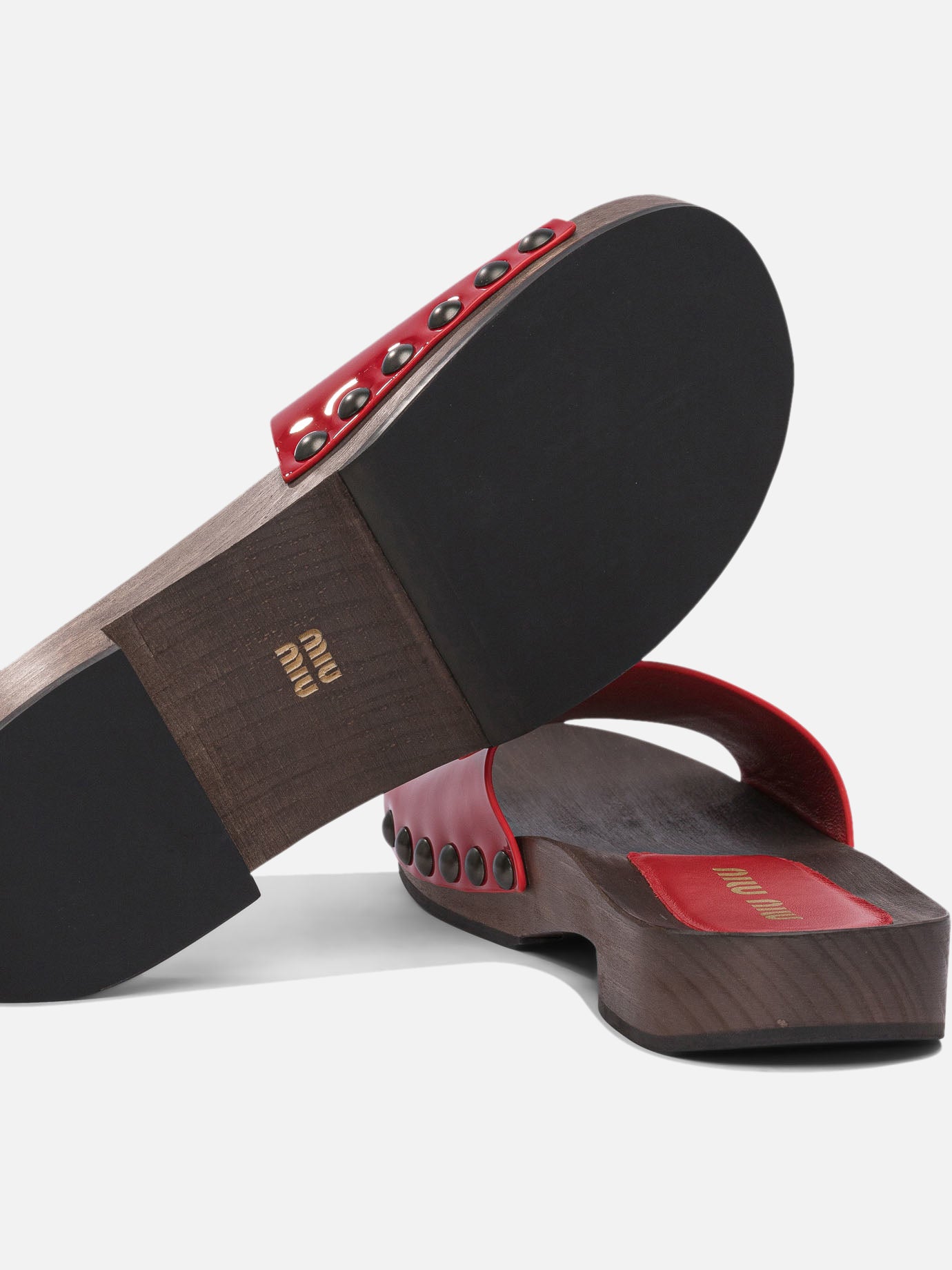 Flat sandals 100% leather - 100% wood Red - Miu Miu Women | PDP | VIETTI Online Store | Zoom-Modal_5